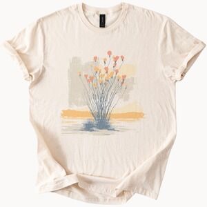 Botanical Blooms Graphic Tee with Painterly Florals